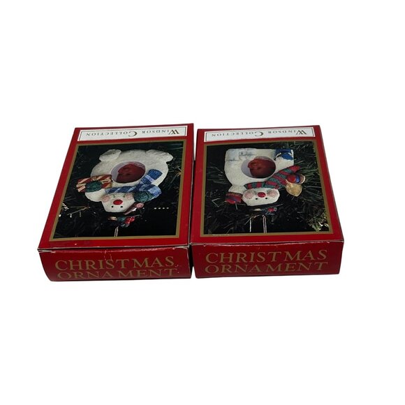 Vintage Windsor‎ Collection Snowman Christmas Ornament Photo Frames -  Set Of 2 - Picture 5 of 6